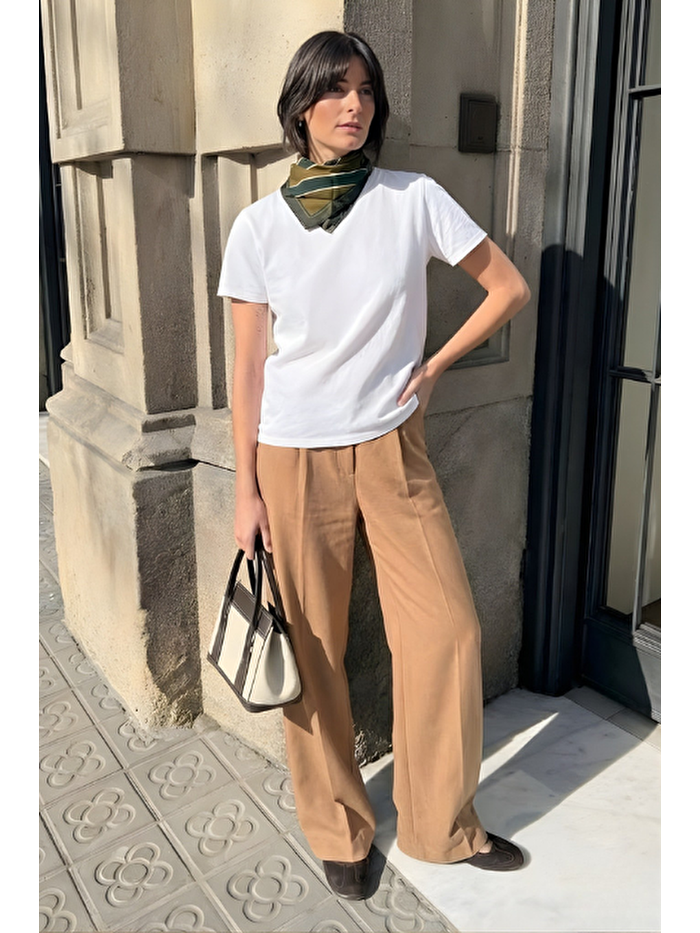 Kahverengi Palazzo Pantolon Camel