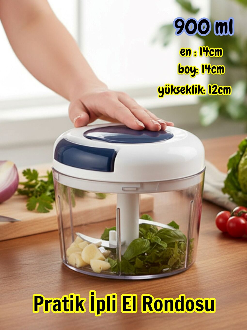 Vip Ahmet VP-013 Pratik Ipli El Rondosu 900 Ml Mavi-1