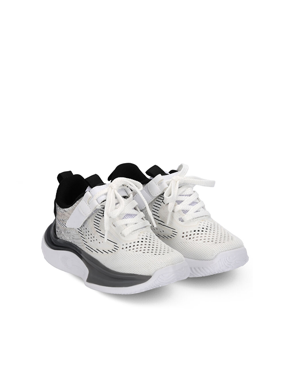 NITRO Unisex Çocuk Beyaz / Siyah Günlük Spor Ayakkabısı-1