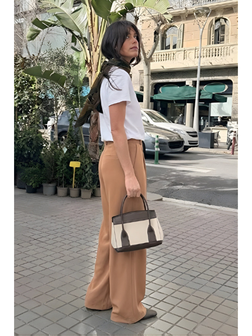 Kahverengi Palazzo Pantolon Camel-2