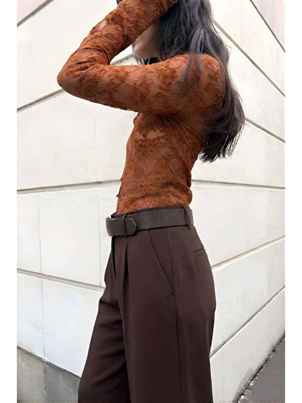 Kahverengi Palazzo Pantolon Kahve-5