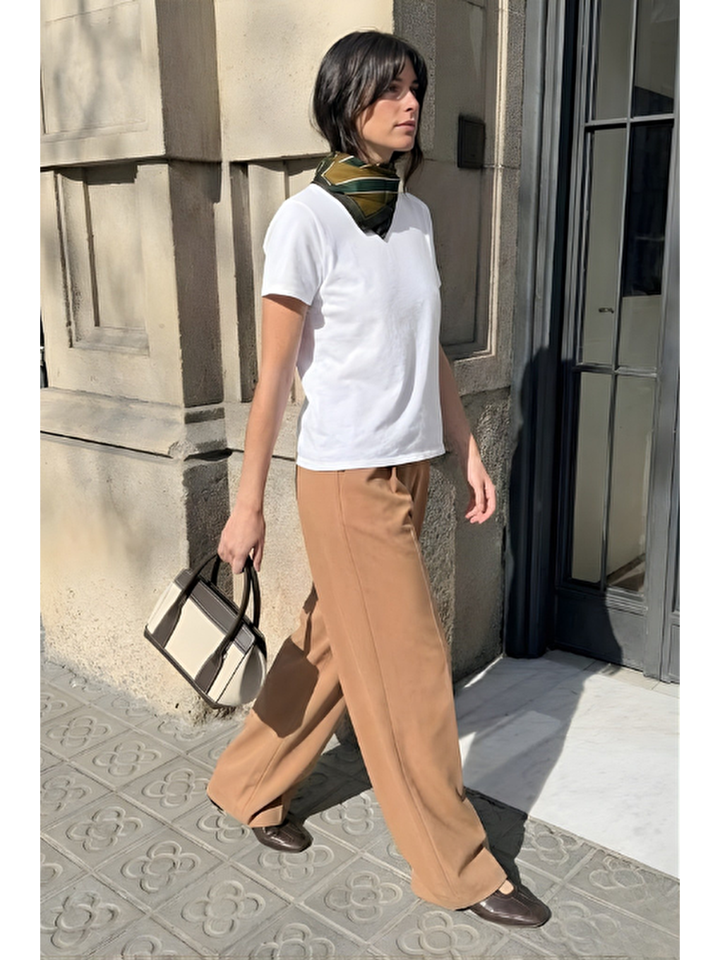 Kahverengi Palazzo Pantolon Camel-3