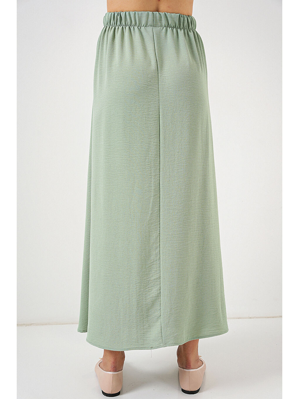 Kadın Uzun Ayrobin Etek 8050 - E.Yeşil-6