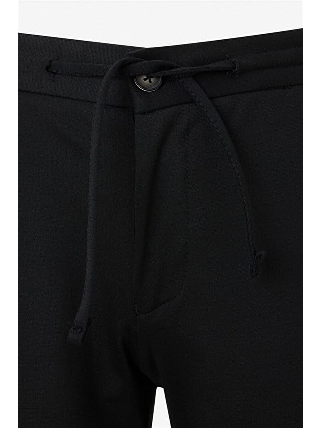 Siyah Slim Düz Jogger Pantolon-1