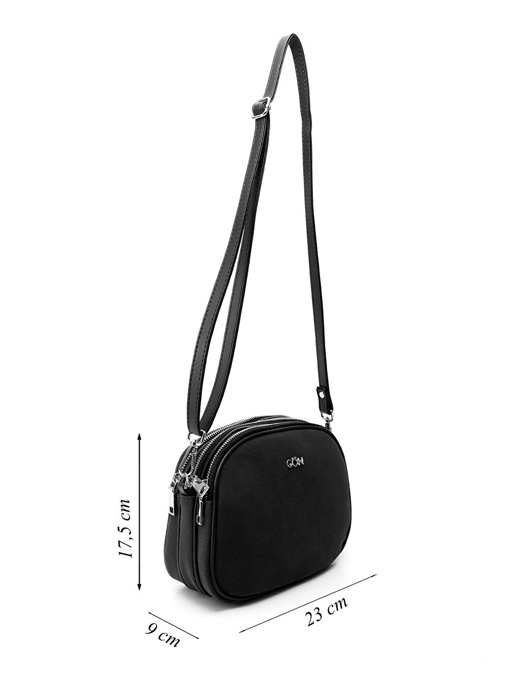 Siyah Kadın SİYAH MELANJ Uzun Askılı Omuz Çantası-1