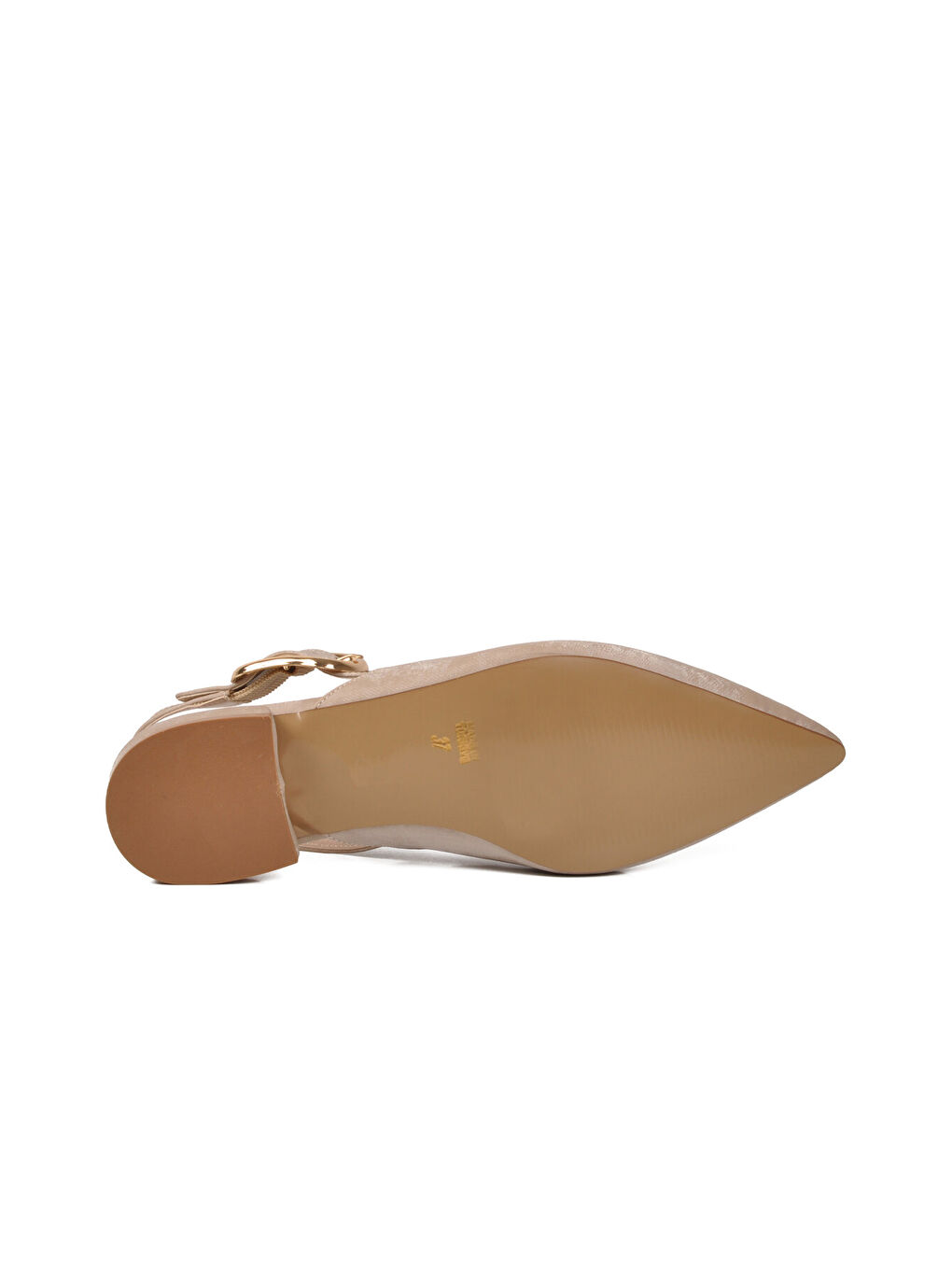 Bej Siyah Hafif Kemerli Kadın Babet Ayakkabı 312552 Z-4