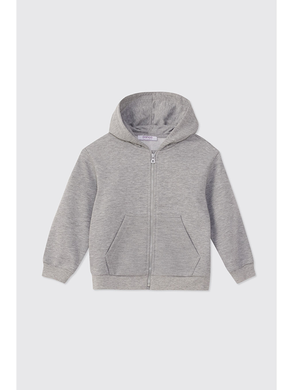 Erkek Bebek Fermuarlı Gri-Melanj Sweatshirt