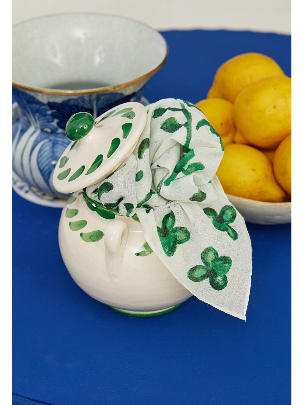 Amore Desen Pamuk Vual Eşarp Yeşil-4