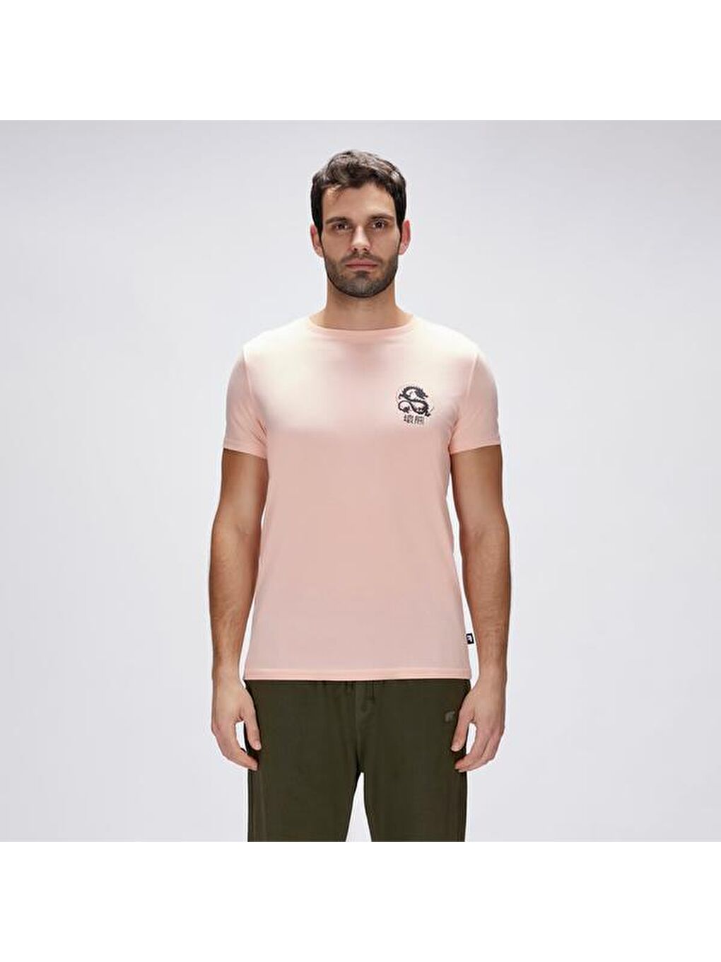 Draco Erkek Pembe Yuvarlak Yaka Tişört-3