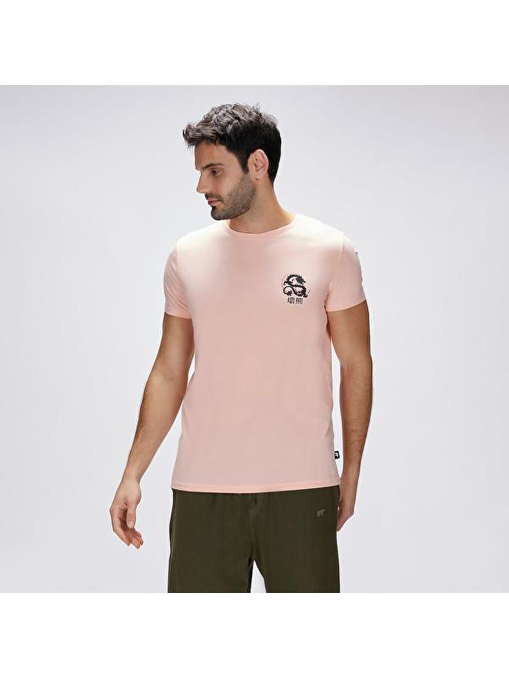 Draco Erkek Pembe Yuvarlak Yaka Tişört-4