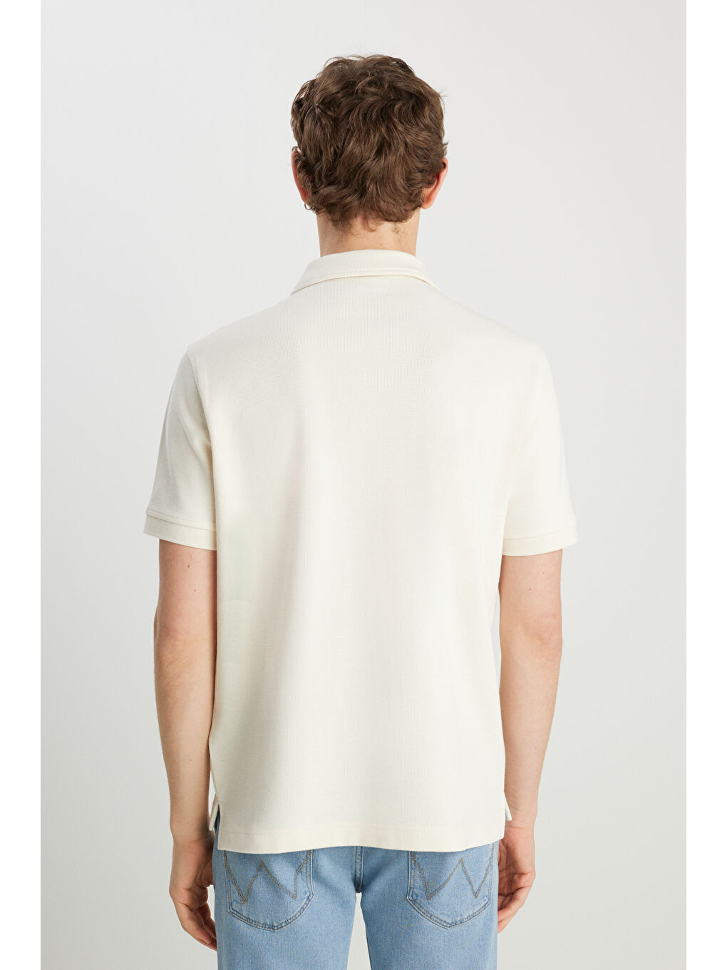 Regular Fit Normal Kesim Ekru Polo Yaka Tişört-4