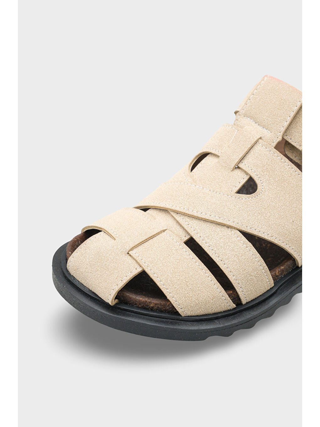 Bej Penelopa Gladyatör Tokalı Kadın Sandalet-2