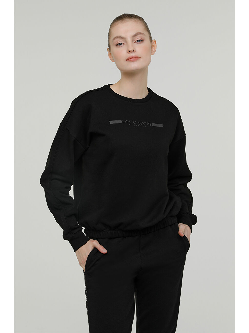 LOTTO Siyah DINAMICO W VI SWEAT RN Siyah Kadın Sweatshirt