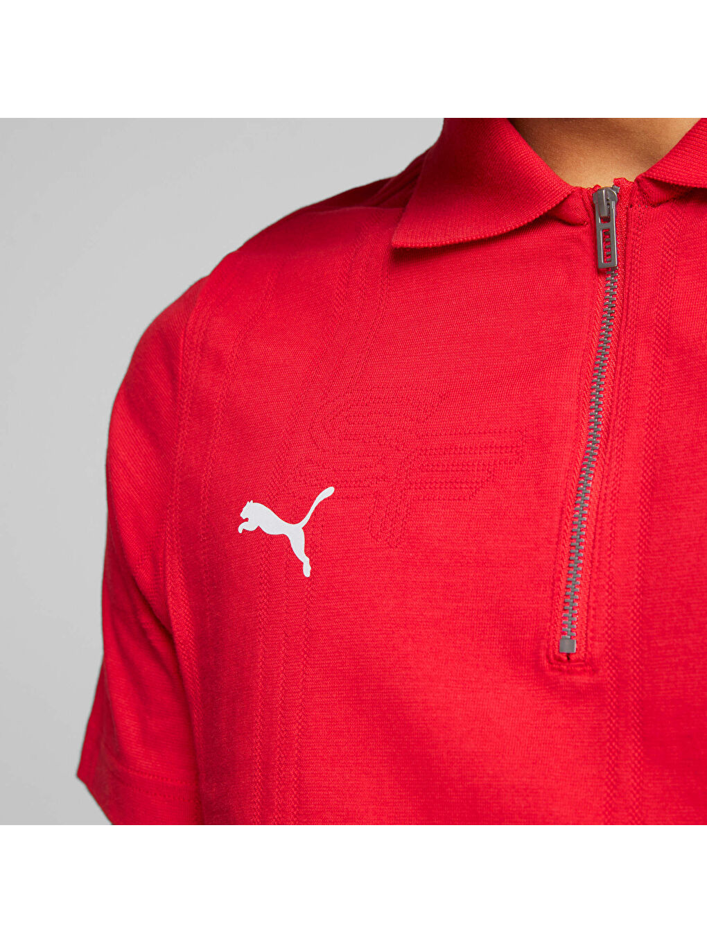 Kırmızı SCUDERIA FERRARI Style Jacquard Polo-2