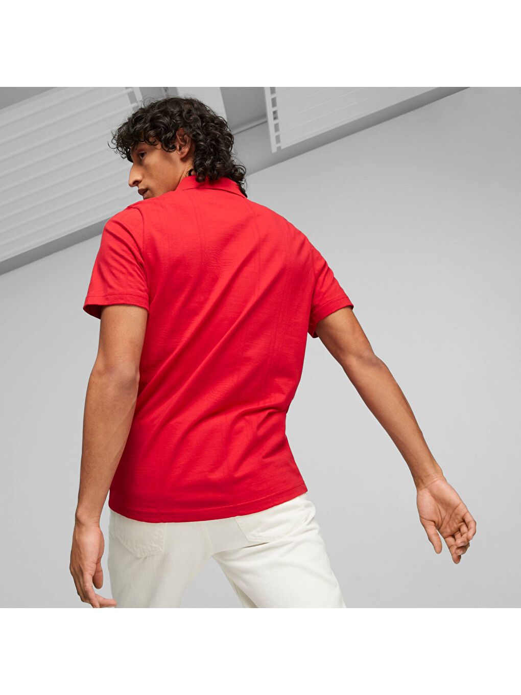 Kırmızı SCUDERIA FERRARI Style Jacquard Polo-4