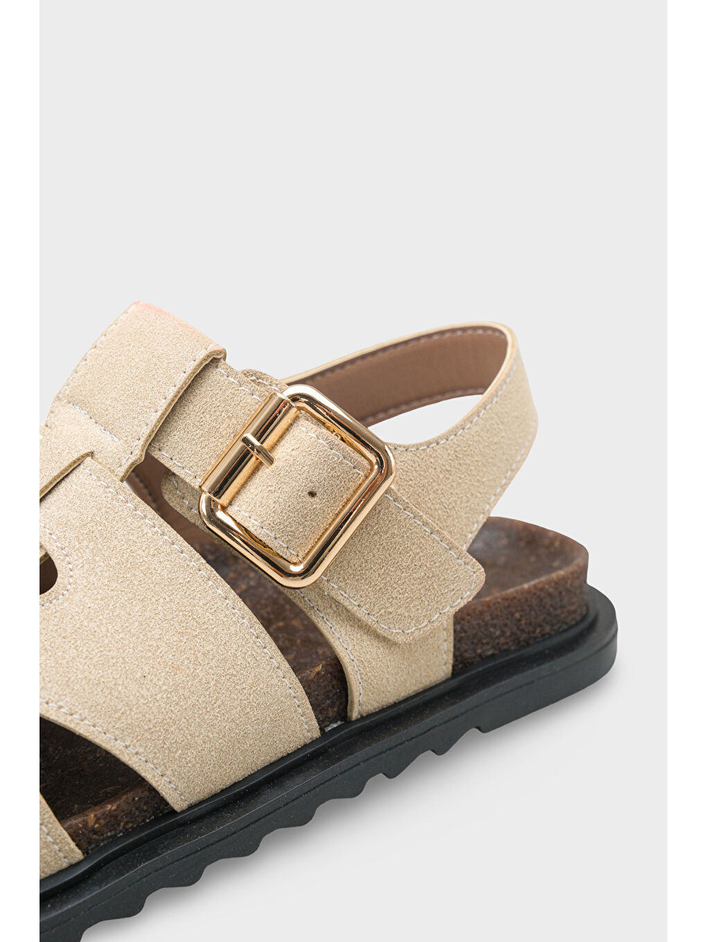 Bej Penelopa Gladyatör Tokalı Kadın Sandalet-3