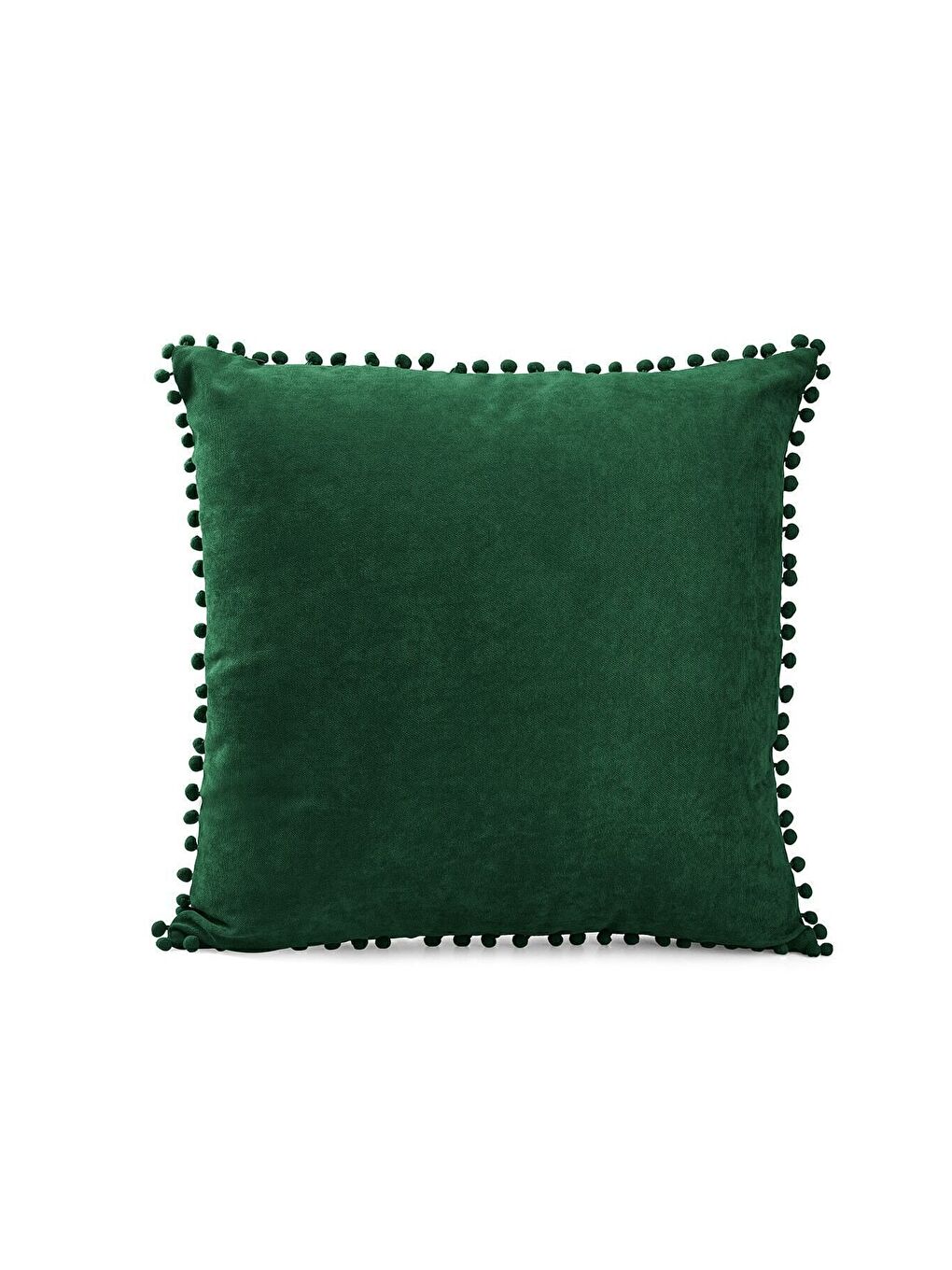 Renk Ve Ölçü Seçenekli Yeşil Ponponlu Kırlent Kılıfı Dekoratif Düz Sade Punch Panoroma-1