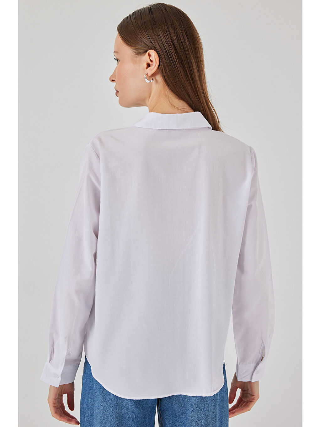 Kadın Basic Gömlek 20348 - Beyaz-5