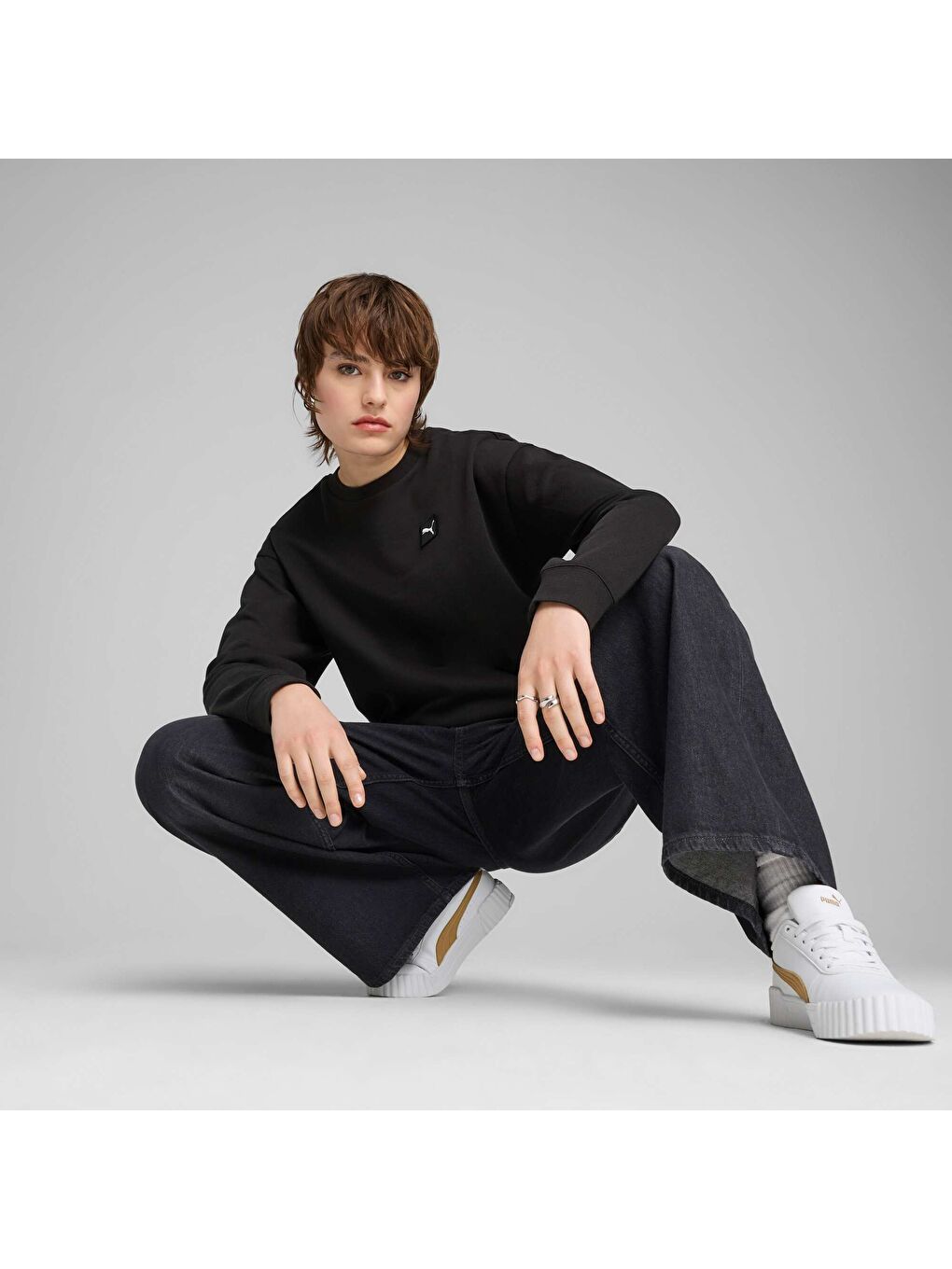 Siyah ESSENTIALS ELEVATED Kadın SWEATSHIRT-1