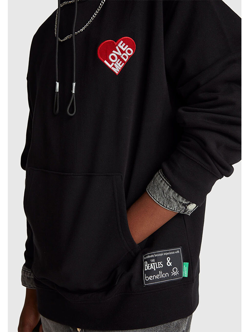 Karışık Unisex Pamuk Viskoz Karışımlı The Beatles Kapüşonlu Sweatshirt-6