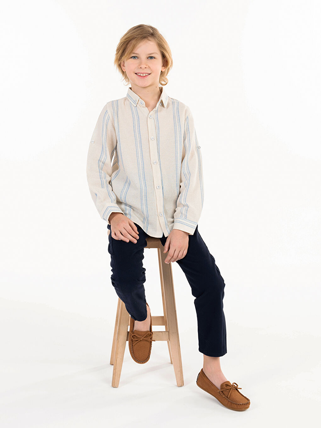 Boys Erkek Çocuk Gömlek 6-9 Yaş Mavi