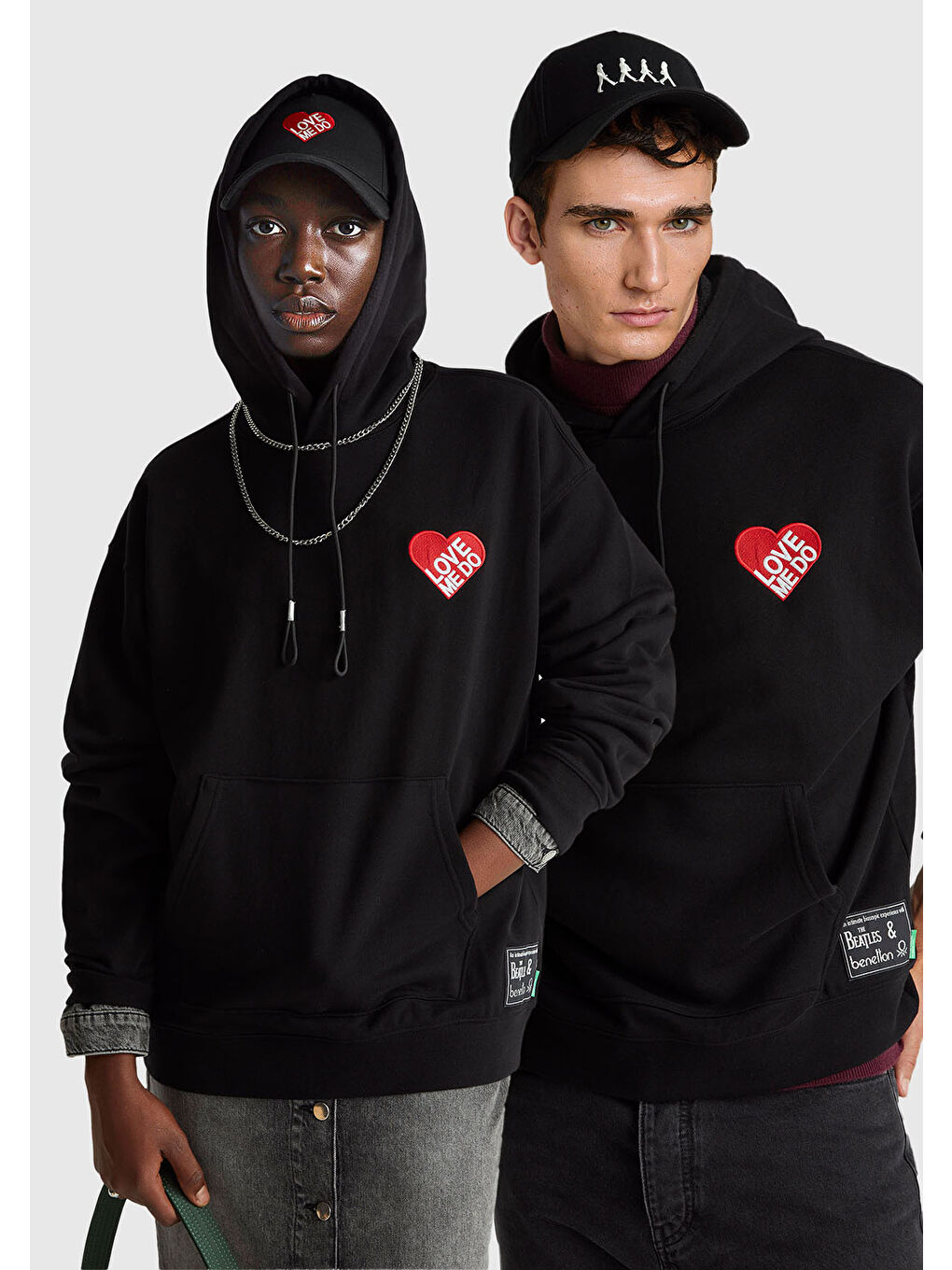 Karışık Unisex Pamuk Viskoz Karışımlı The Beatles Kapüşonlu Sweatshirt-7