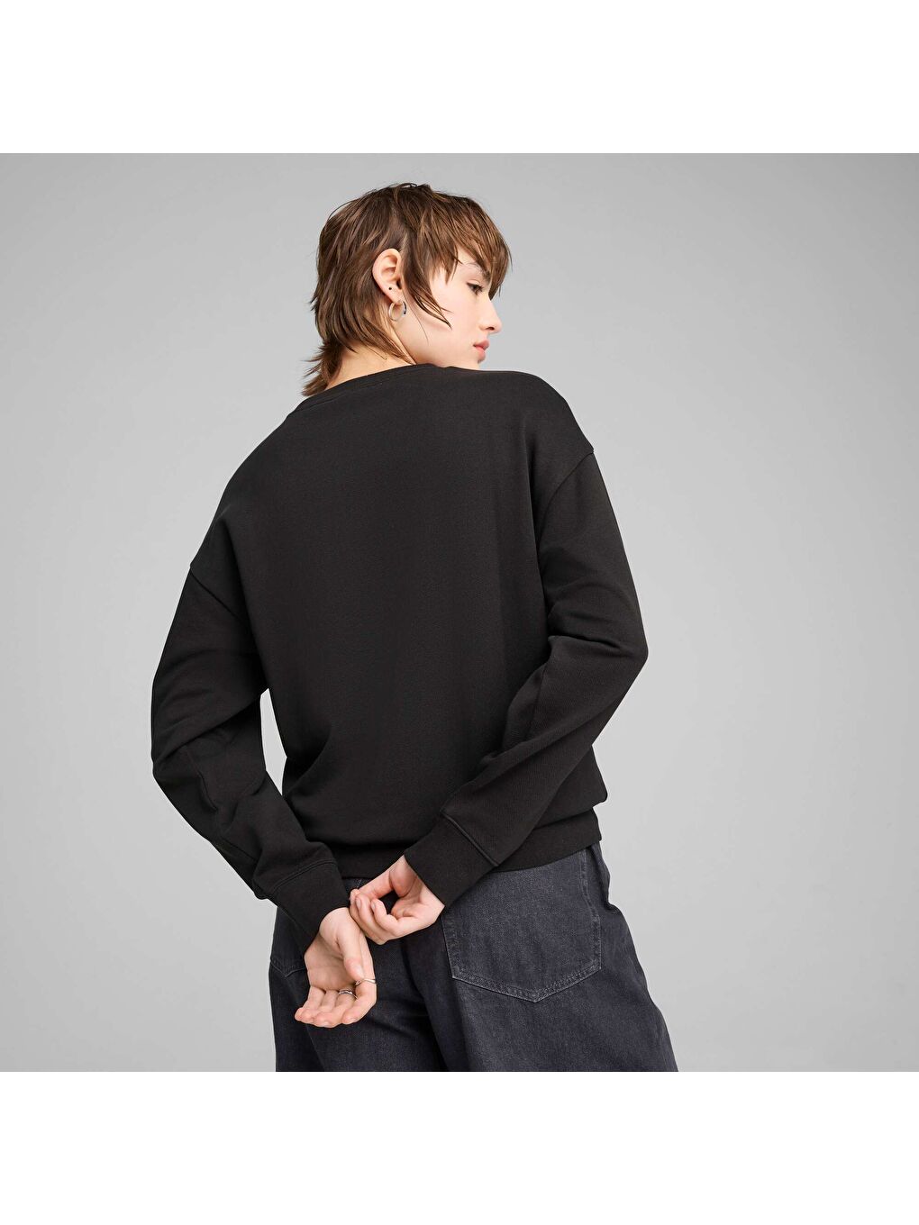 Siyah ESSENTIALS ELEVATED Kadın SWEATSHIRT-2