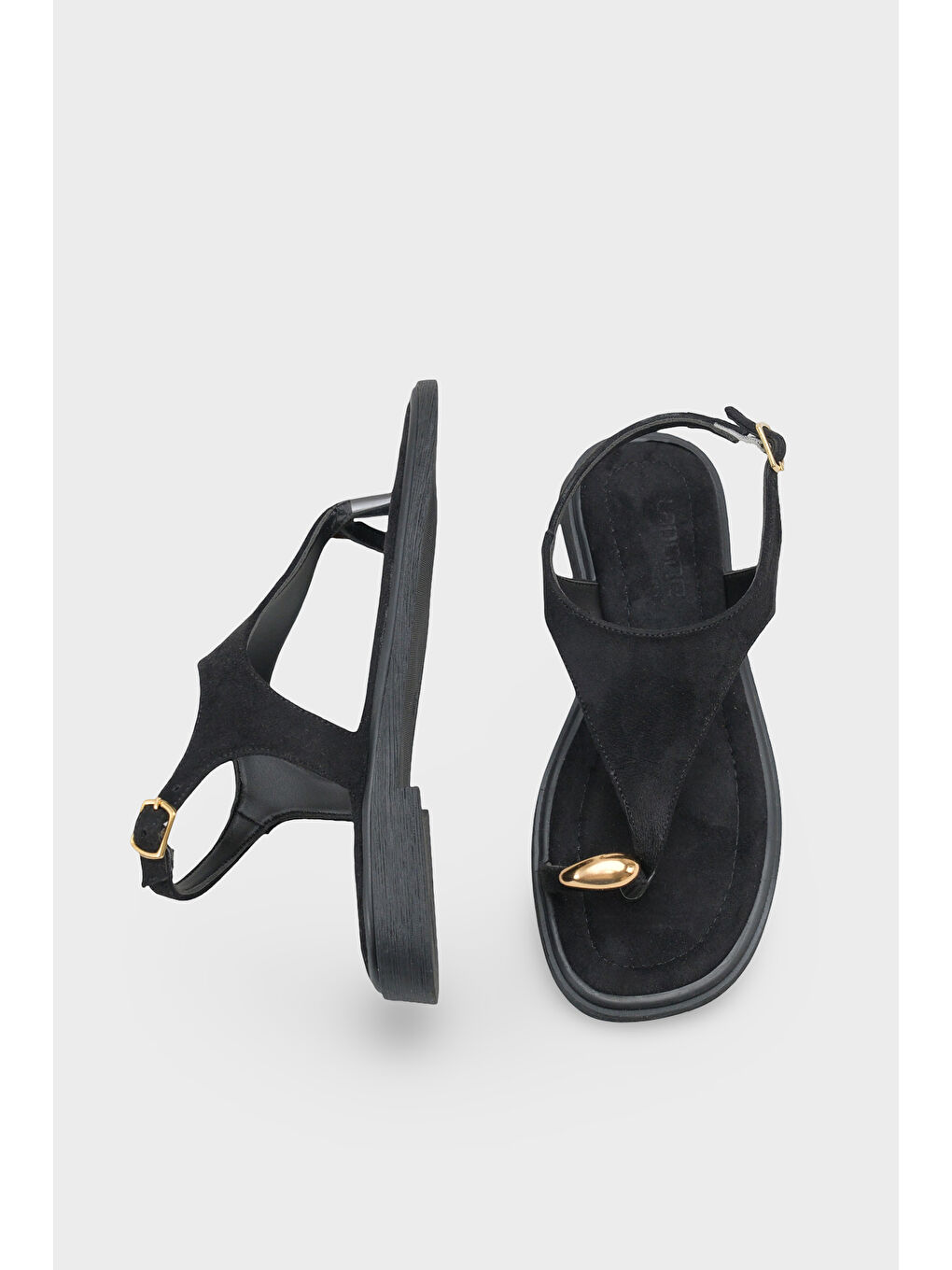 Siyah Patrice Parmak Arası Kadın Sandalet Kadın Sandalet-4