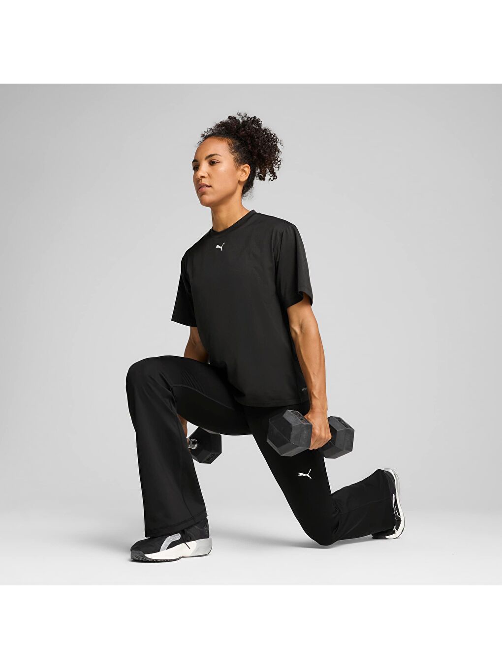 Siyah TAD ESSENTIAL Kadın Geniş Kesim Tişört-1