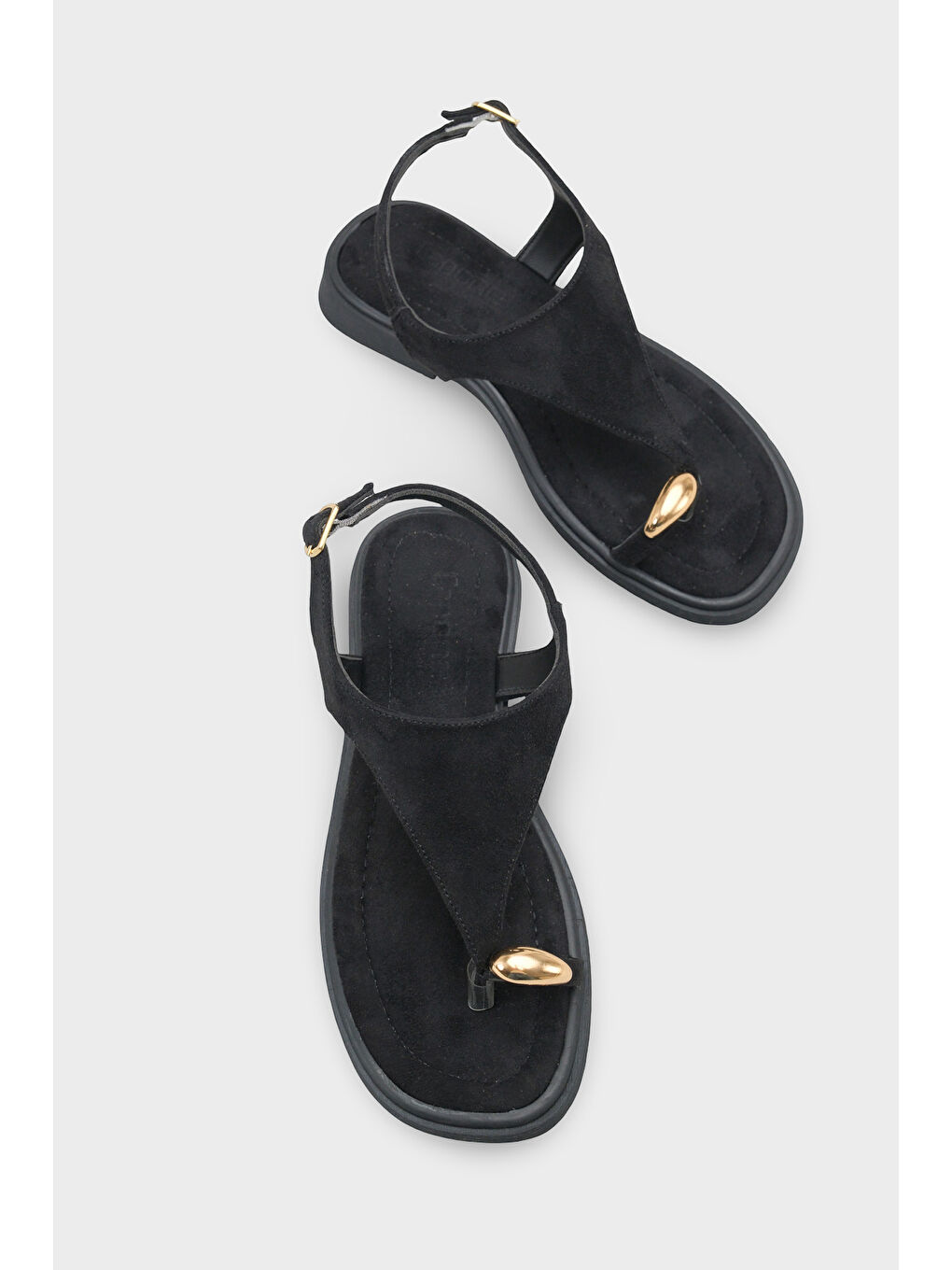 Siyah Patrice Parmak Arası Kadın Sandalet Kadın Sandalet-5