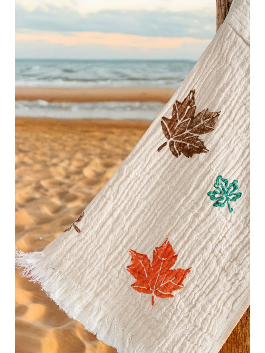 Ekru Organik %100 Pamuk Kimono Yaka Sabalık Bornoz Plaj Elbisesi - Sonbahar - S/M KREM/S/M-2