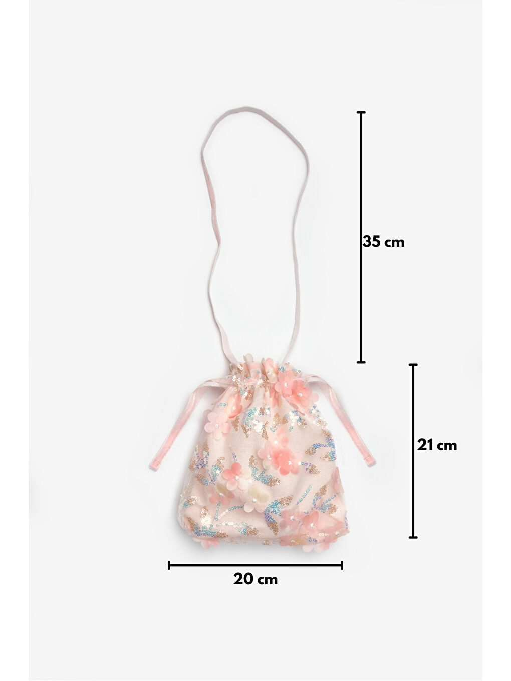Pembe Somon  Çiçek ve Pul Detaylı Kız Çocuk Çanta-2