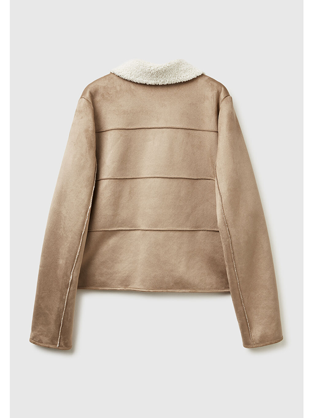 Kahverengi Kadın Taba Kürk Detaylı Cepli Önü Düğmeli Mont-3