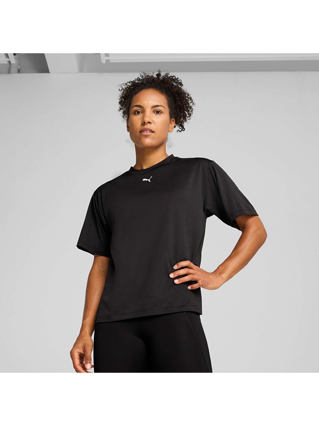 Siyah TAD ESSENTIAL Kadın Geniş Kesim Tişört-4