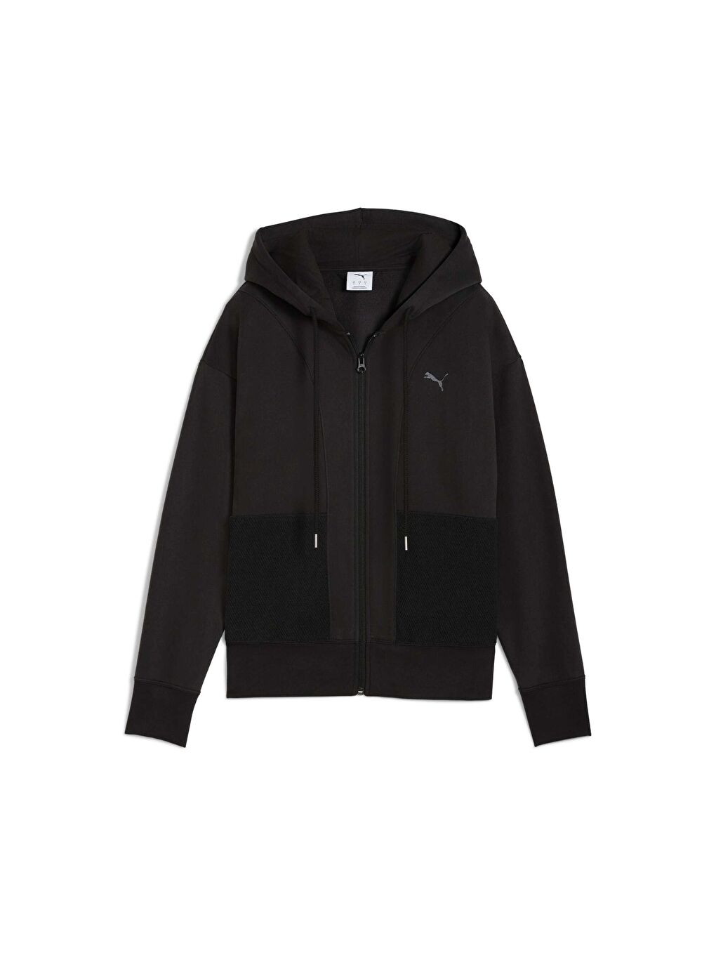 Siyah HER Kadın Geniş Kesim Kapüşonlu Ceket