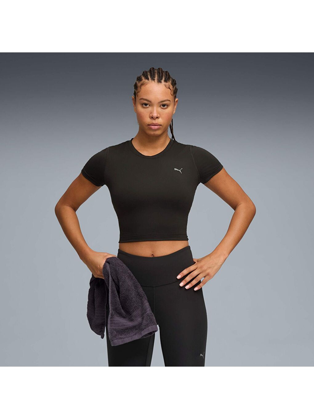 Siyah CLOUDSPUN TWIST Kadın Kısa Kollu Tişört-4