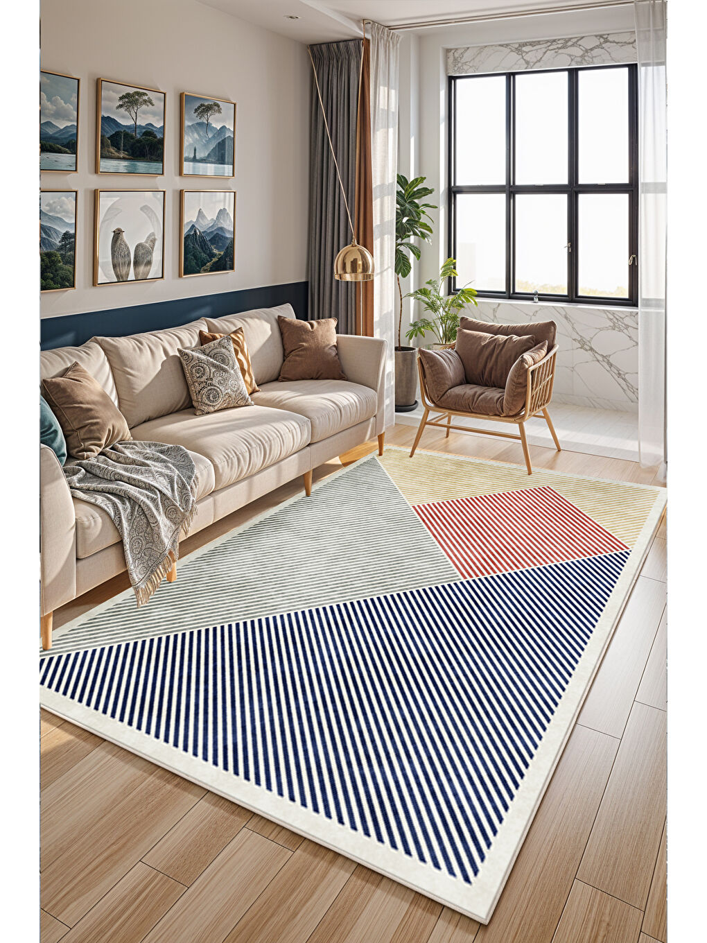 Sarı Dekoratif Soft Modern Kaymaz Yıkanabilir Salon Halısı Mutfak Halısı Koridor Halısı Yolluk-2