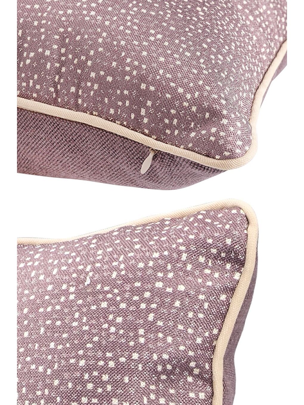 Pembe Özel Tasarım 43x43 Dokuma Kırlent Kılıfı Biyeli Gizli Fermuarlı Dekoratif Salon-1