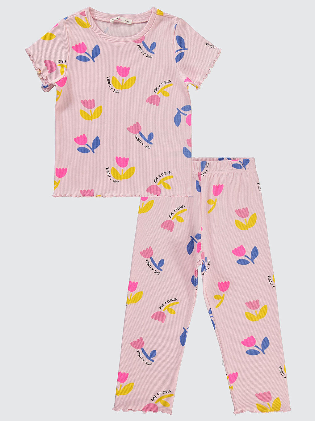 Girls Kız Çocuk Pijama Takımı 2-5 Yaş Gül Pembe