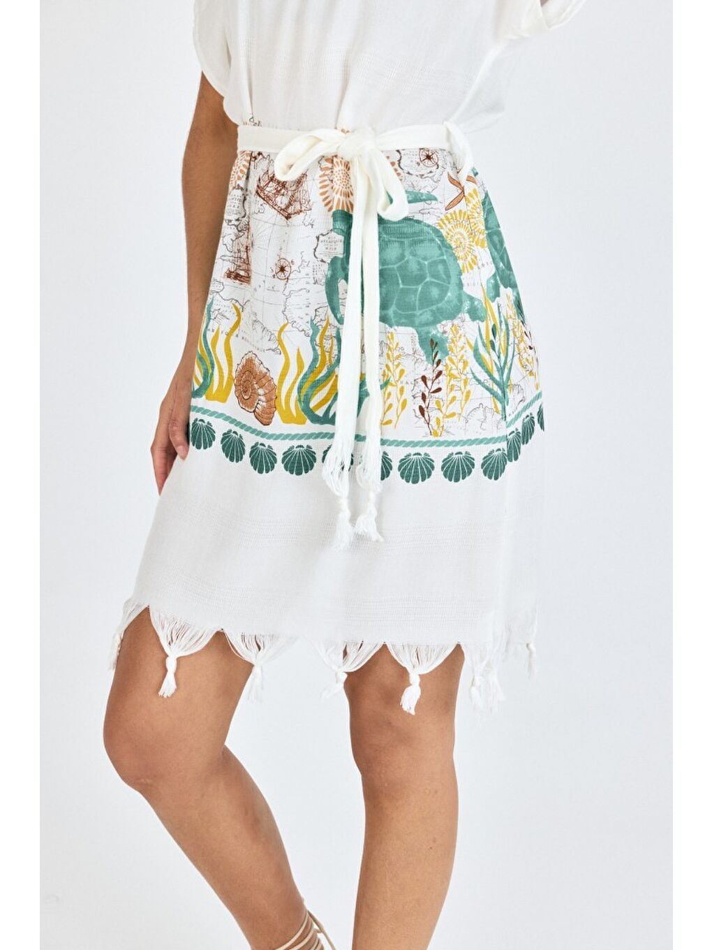 Pembe Samira Baskılı Bambu Plaj Elbisesi Pareo Havlu-2