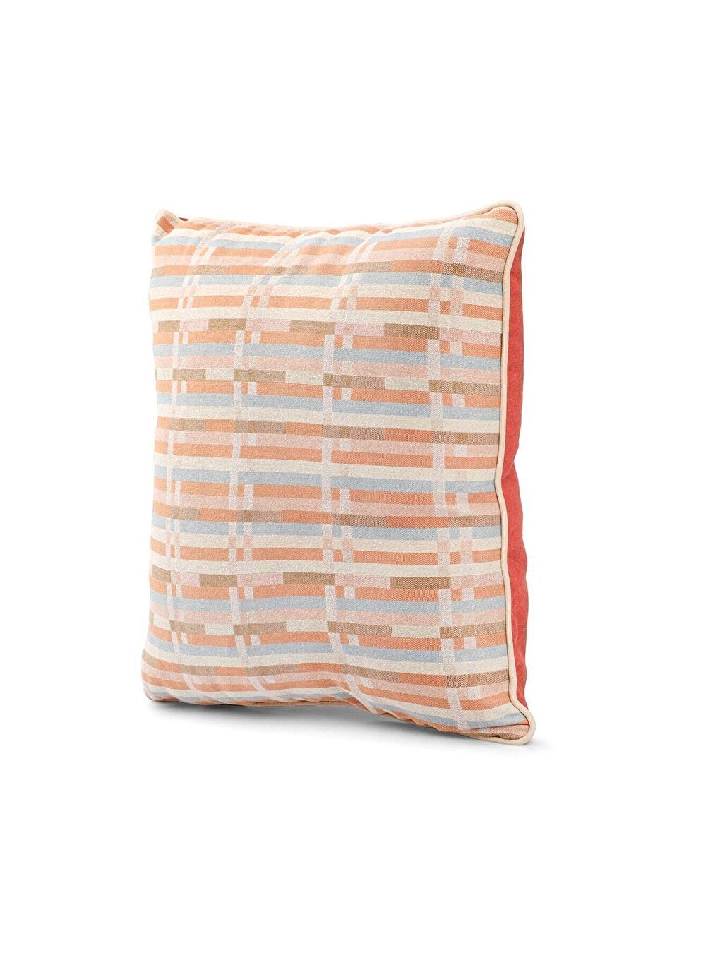 Turuncu Özel Tasarım 43x43 Dokuma Kırlent Kılıfı Biyeli Gizli Fermuarlı Dekoratif Salon