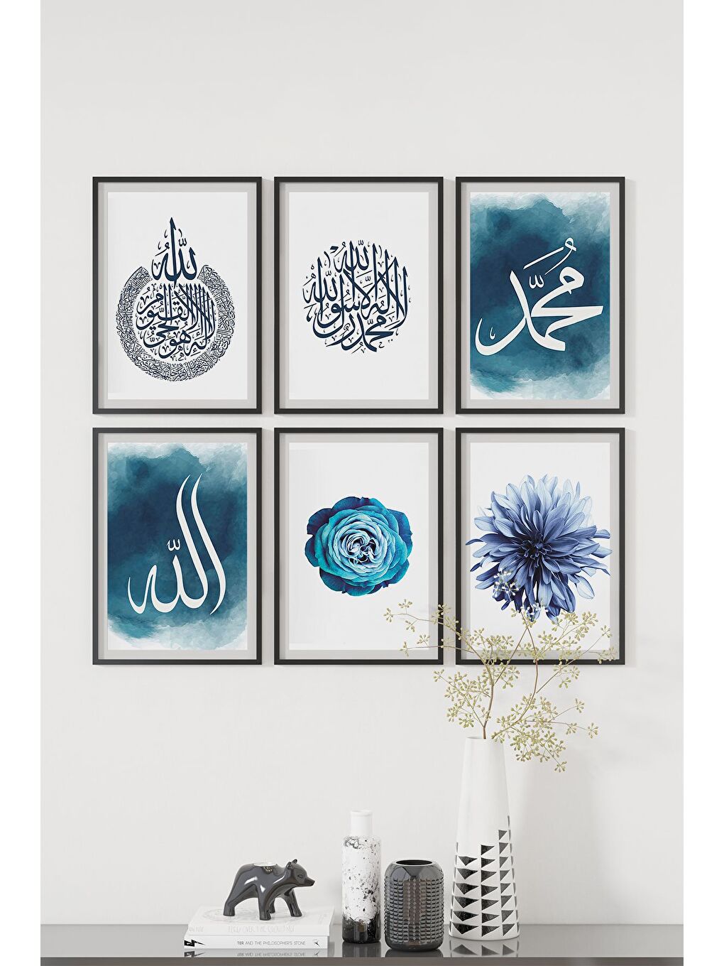 Beyaz 6 Parça Çerçeve Görünümlü Mdf Tablo Seti 13x17 cm- 6XPML12