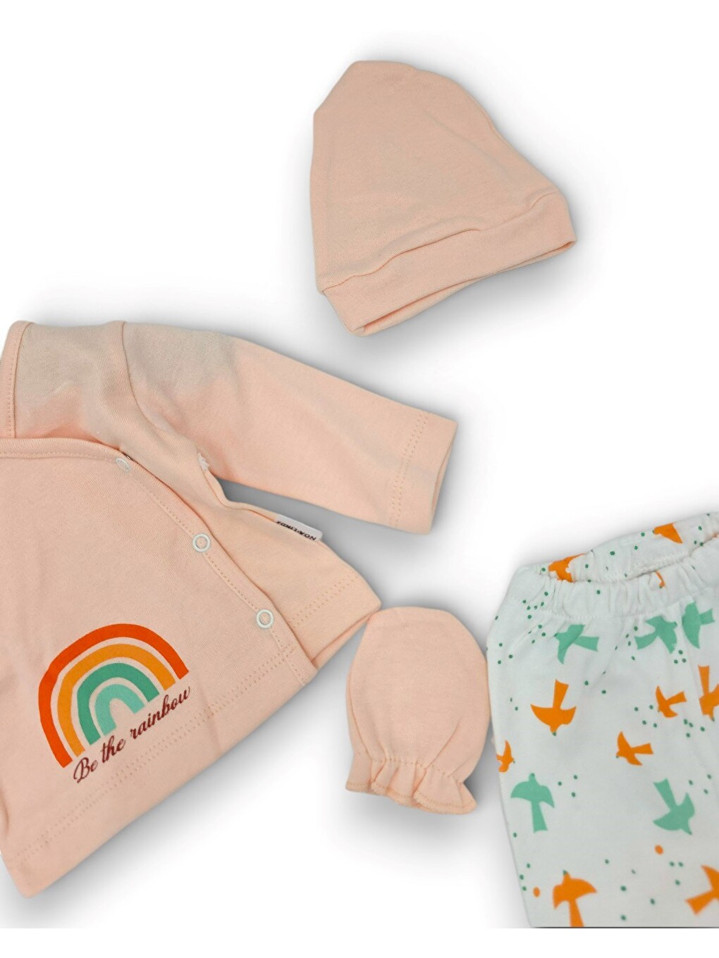 Pembe Kız Bebek 5'li Desenli, Hastane Çıkışı Zıbın Seti %100 Pamuklu Yeni Doğan Zıbın-4