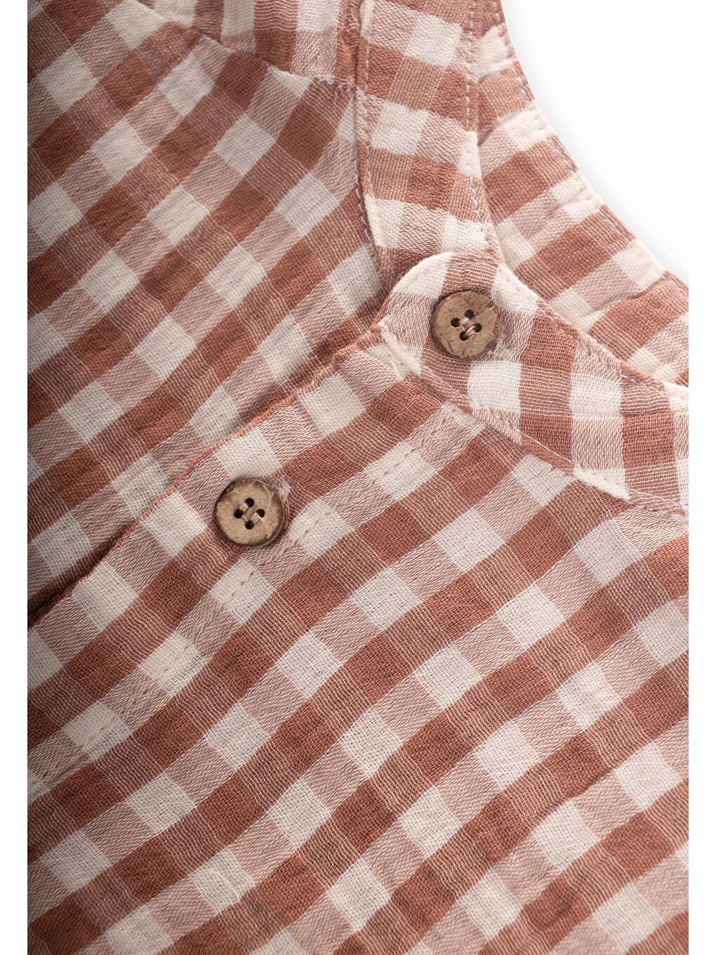 Kahverengi Müslin Gömlek Takım 1-8 Yaş Açık Kahve-2