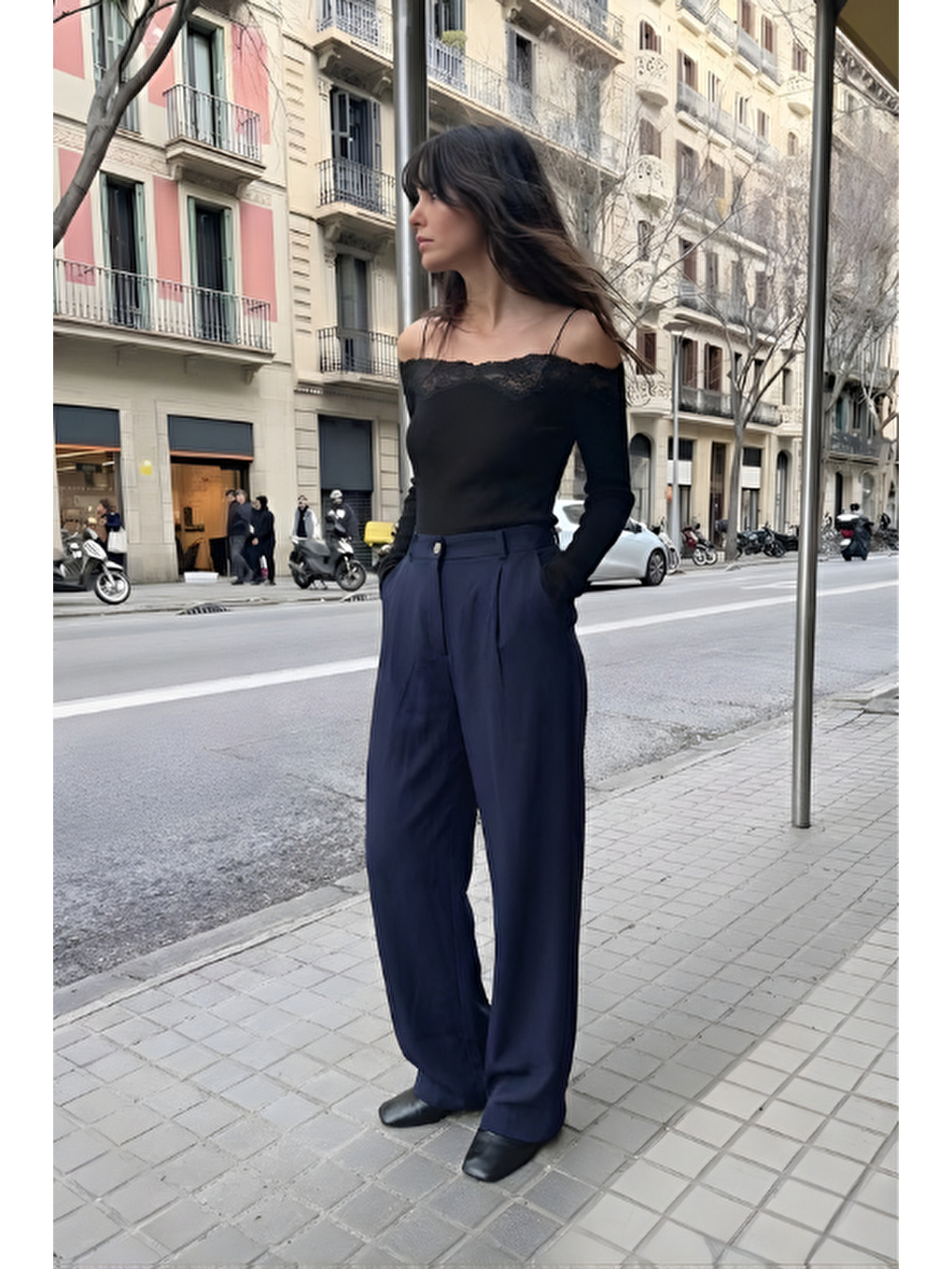 Palazzo Pantolon Lacivert-4