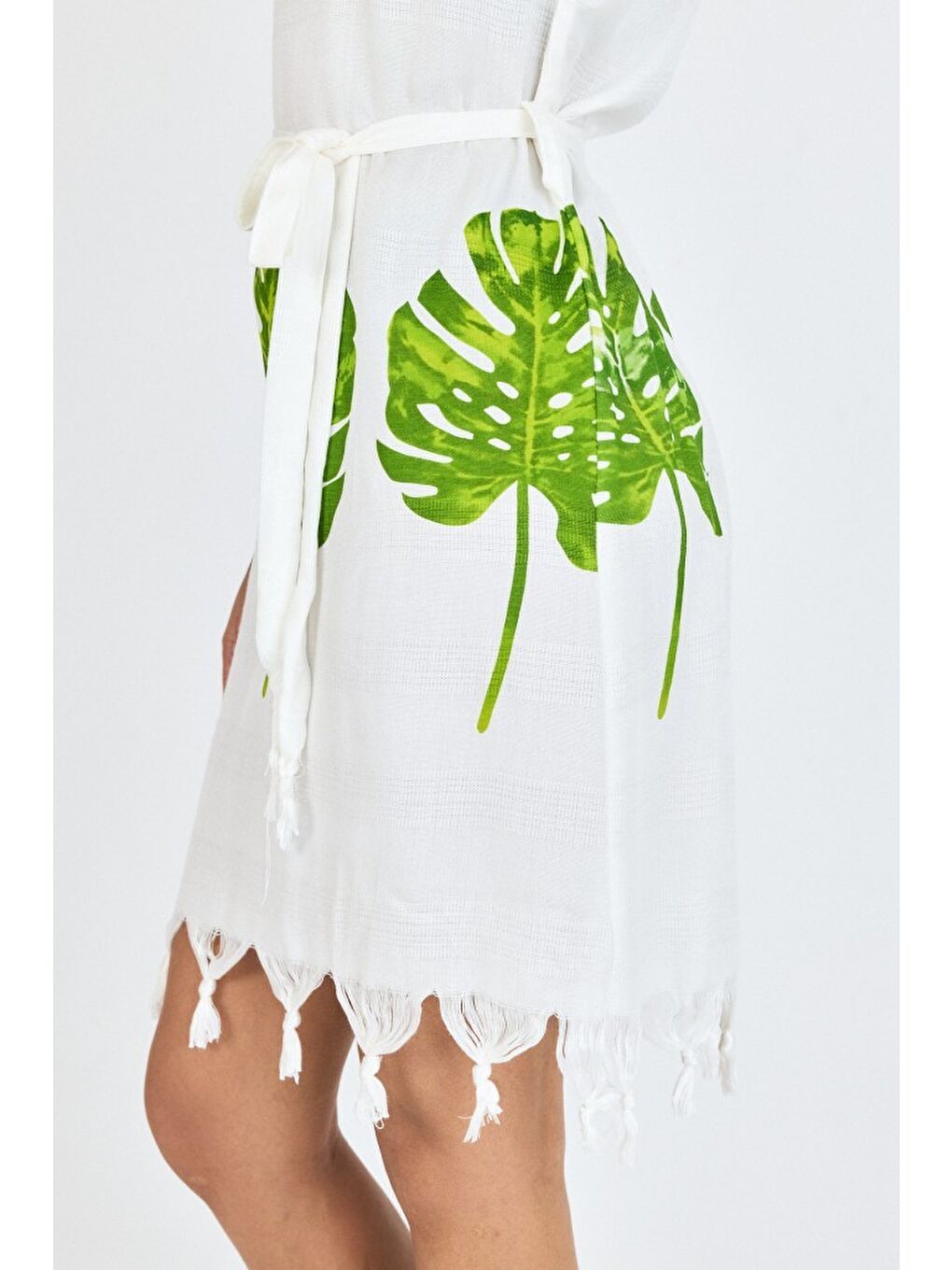 Yeşil Samira Baskılı Bambu Plaj Elbisesi Pareo Havlu-1