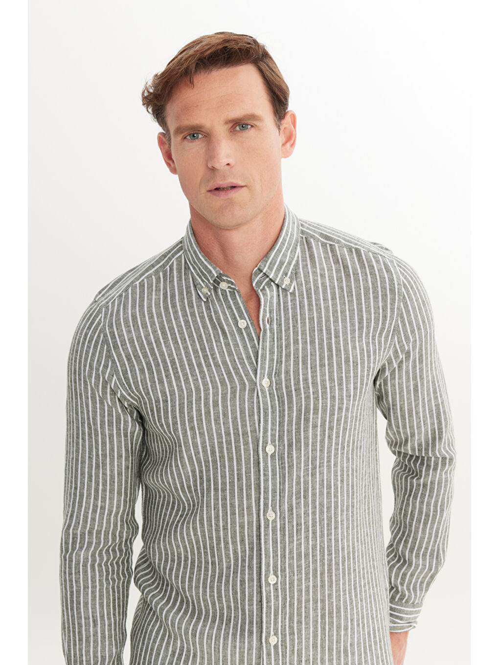 Erkek Beyaz 360 Derece Her Yöne Esneyen Slim Fit Dar Kesim Pamuklu Rahat Pantolon-3