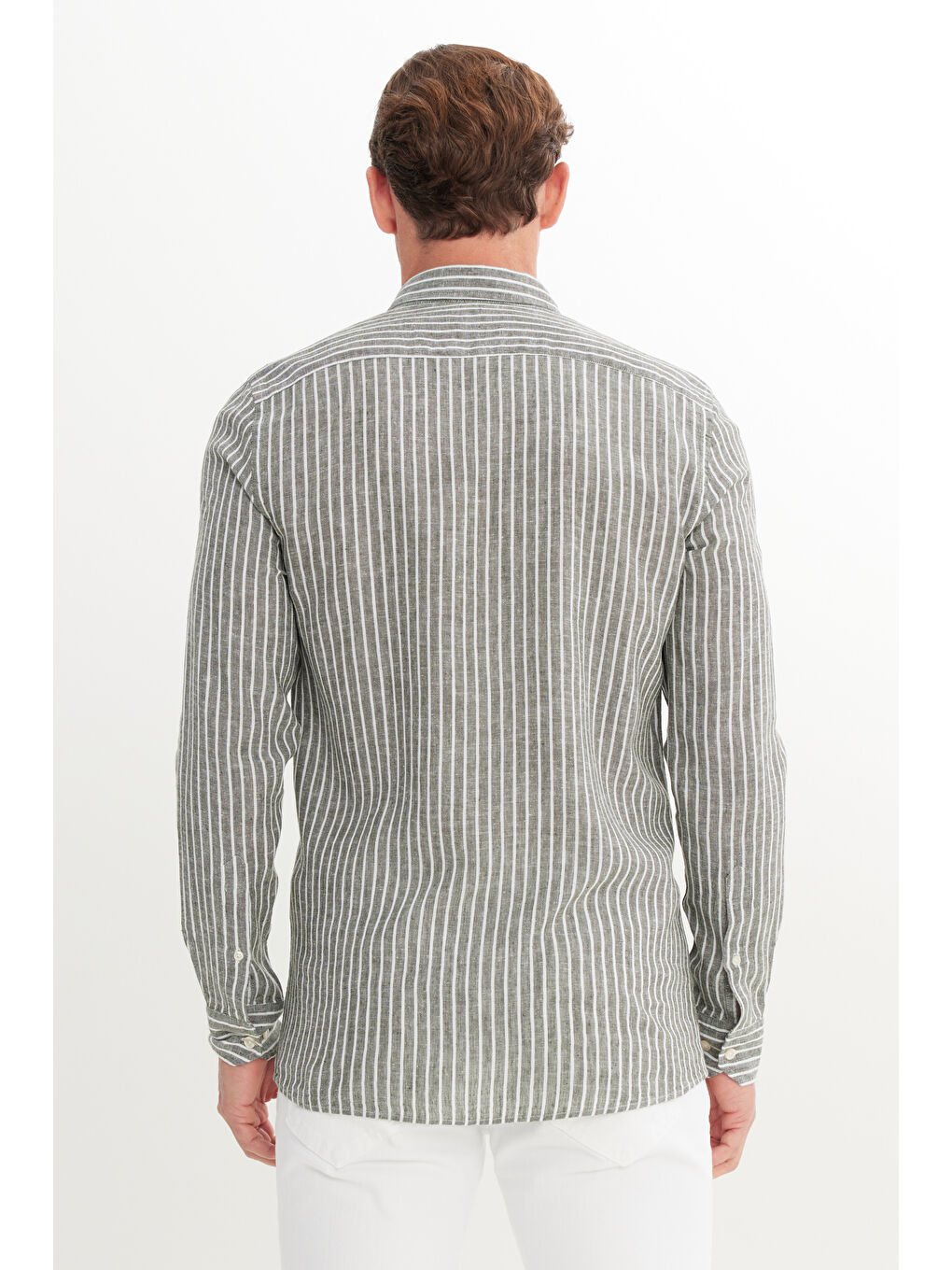 Erkek Beyaz 360 Derece Her Yöne Esneyen Slim Fit Dar Kesim Pamuklu Rahat Pantolon-4