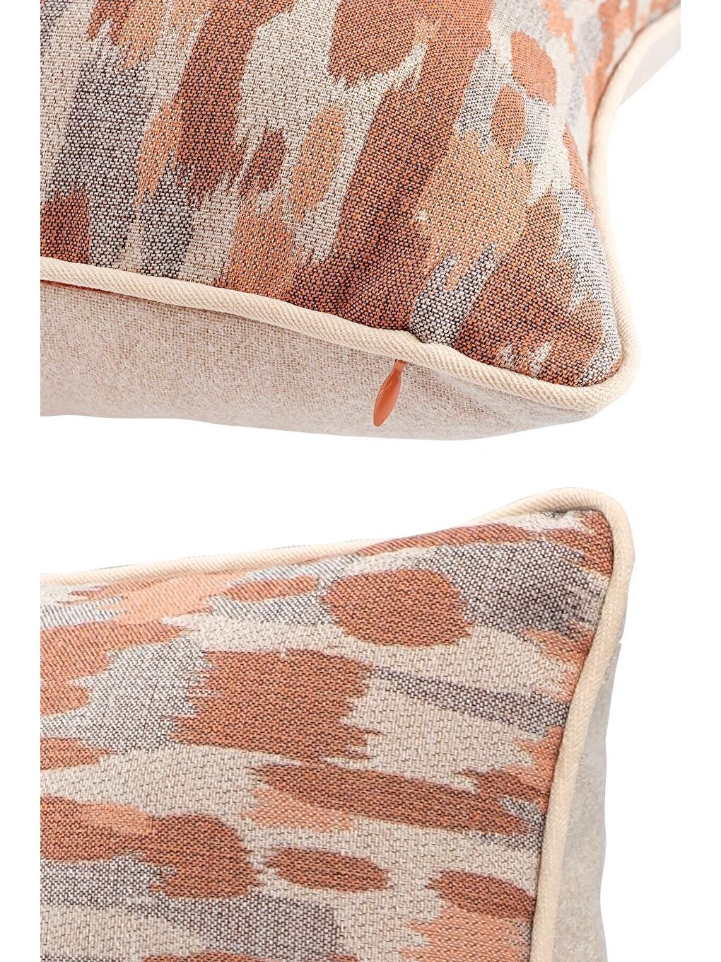 Kahverengi Özel Tasarım 43x43 Dokuma Kırlent Kılıfı Biyeli Gizli Fermuarlı Dekoratif Salon-2