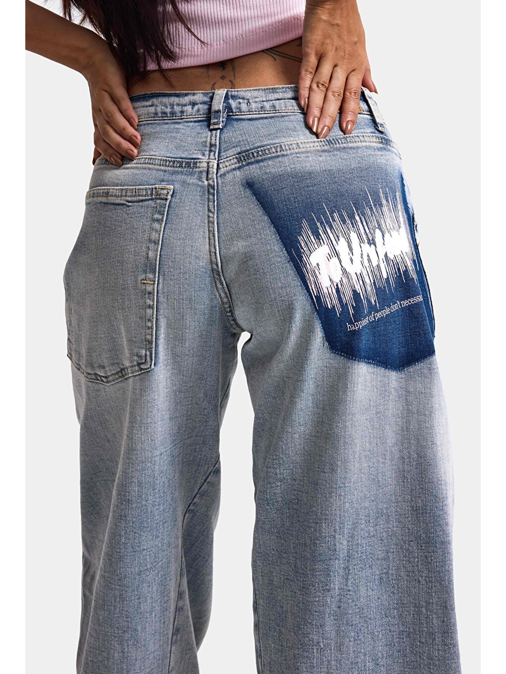 Mavi Kadın Jean Rengi 4s6-89 Low Relaxed Fit Esnek Kumaş Tasarım Denim Jean-1